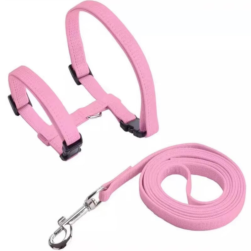 Dog Cat Collar Harness Leash Adjustable Nylon Pet Traction Cat Kitten Halter Collar Puppy Dog Cat Product Small Pet Harness Belt