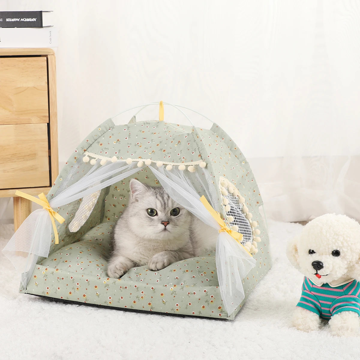 cozy clamshell pet tent bed warm winter shelter