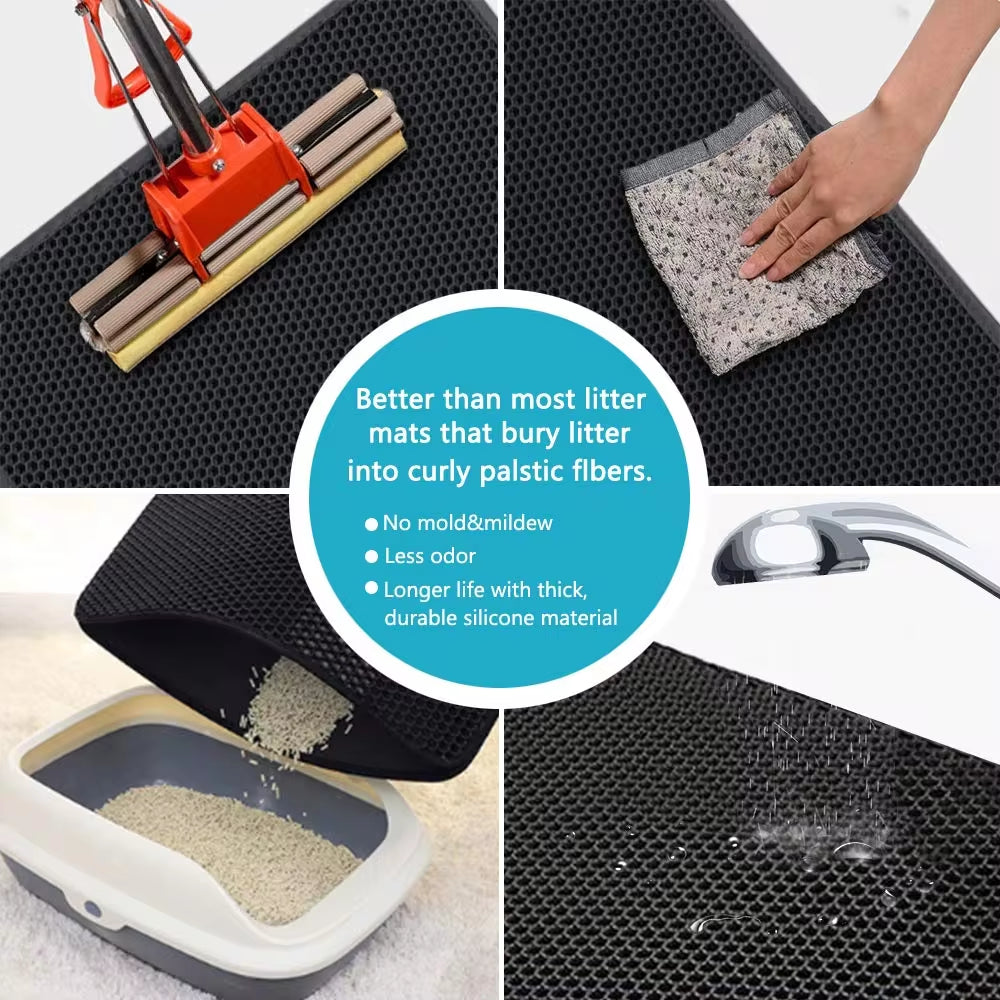 double layer waterproof cat litter mat