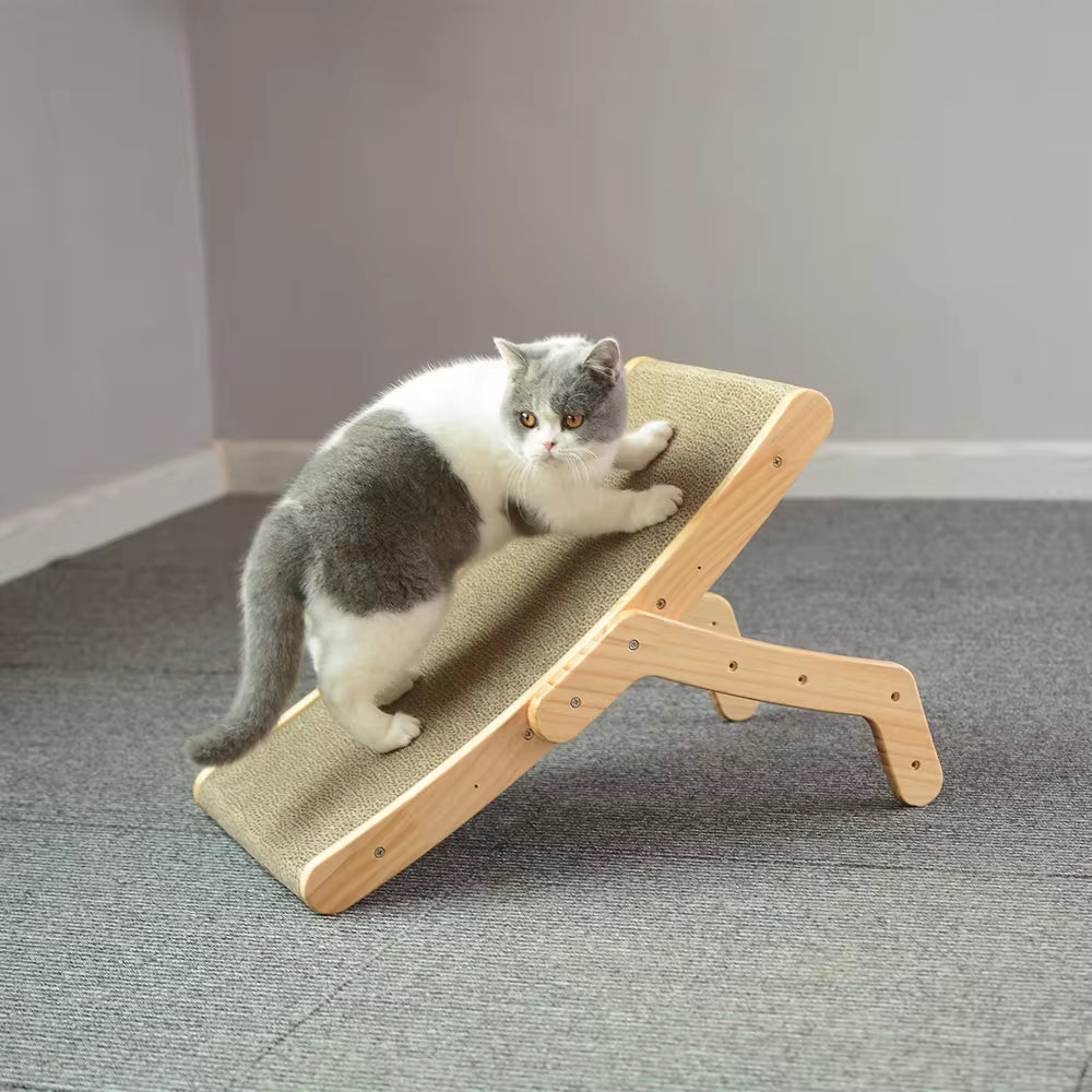 wooden cat scratcher lounge bed designed