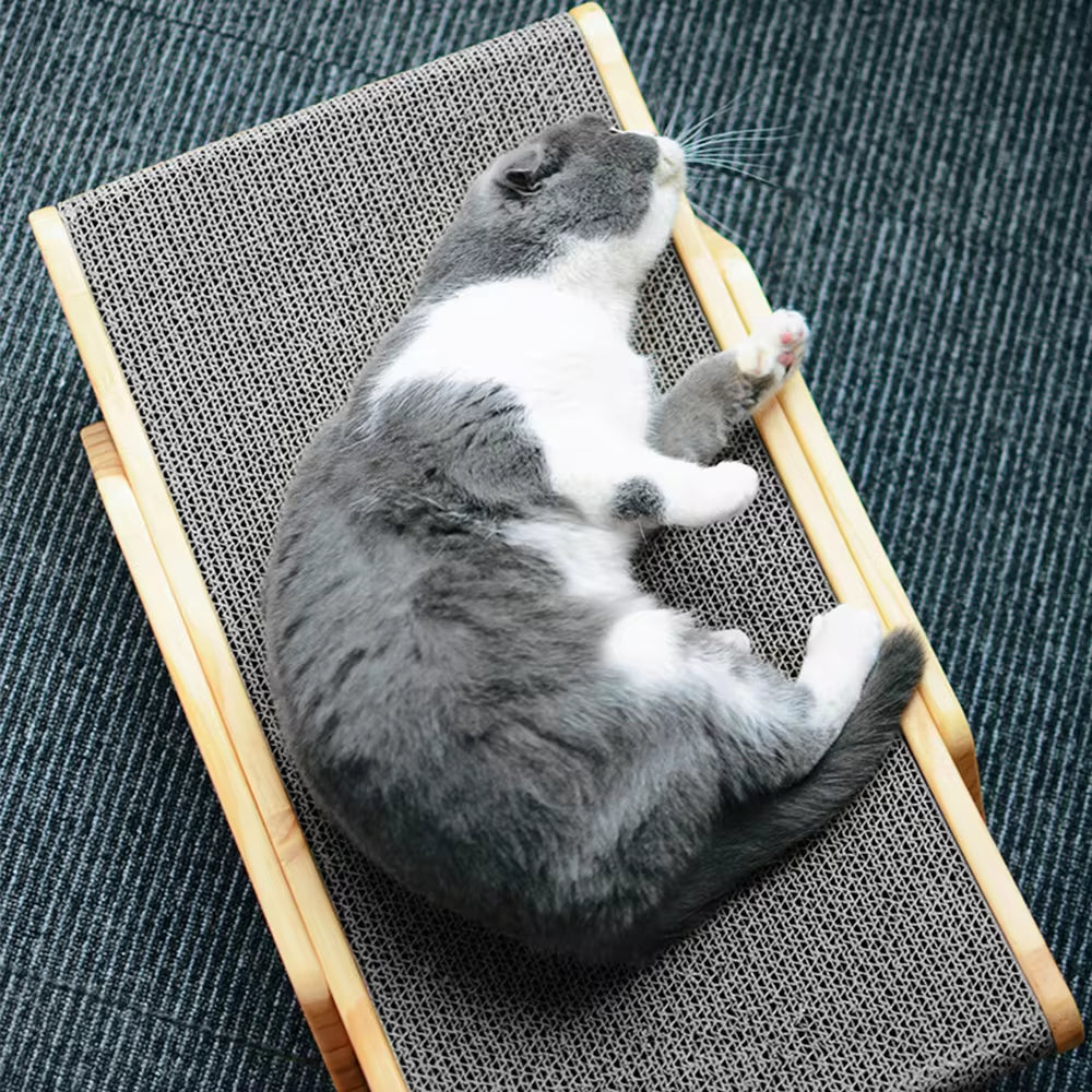 wooden cat scratcher lounge bed designed