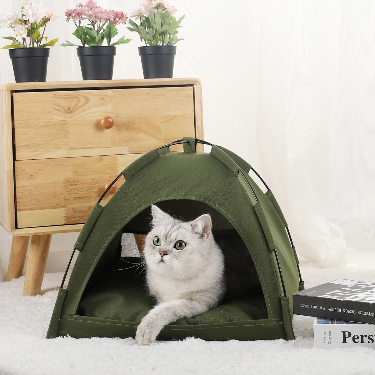 cozy clamshell pet tent bed warm winter shelter