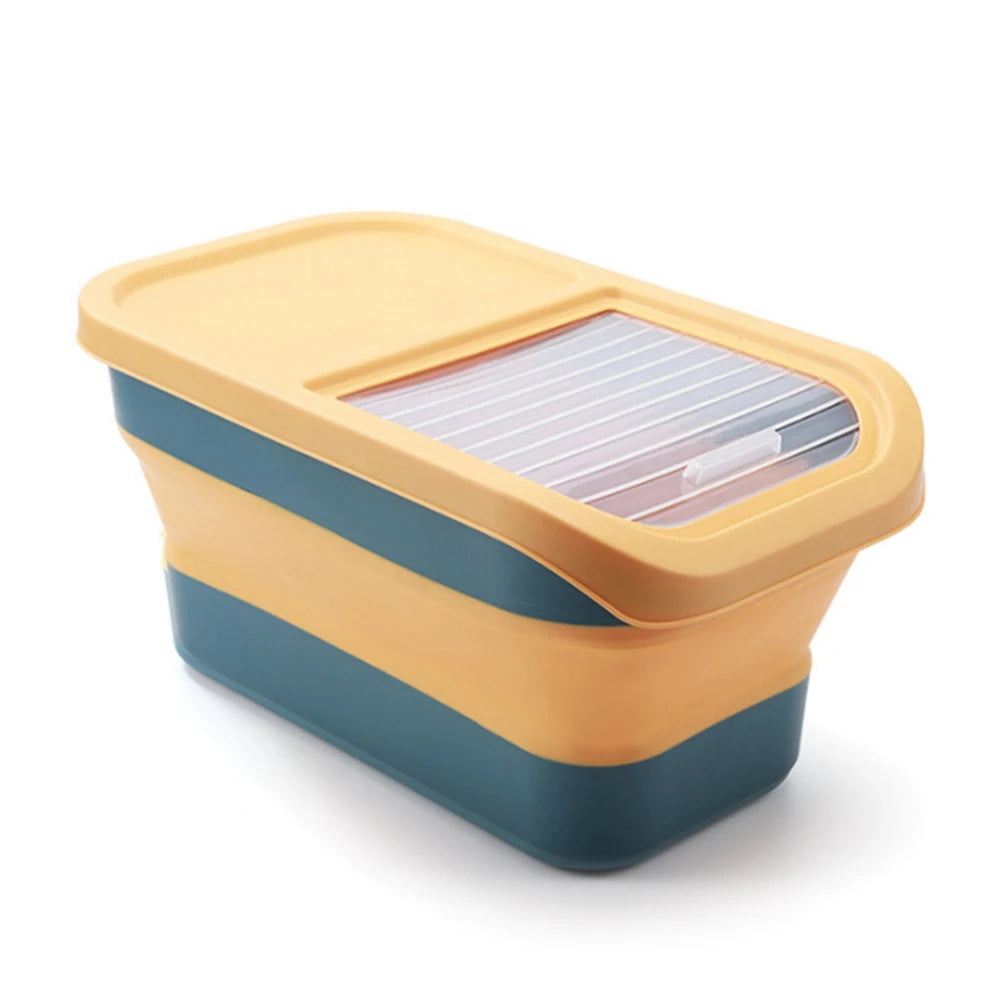 13/33LB Collapsible Cat Dog Food Storage Container Dry Cat Food Box with Lids Airtight Sealing Kitchen Grain Rice Storage Boxes