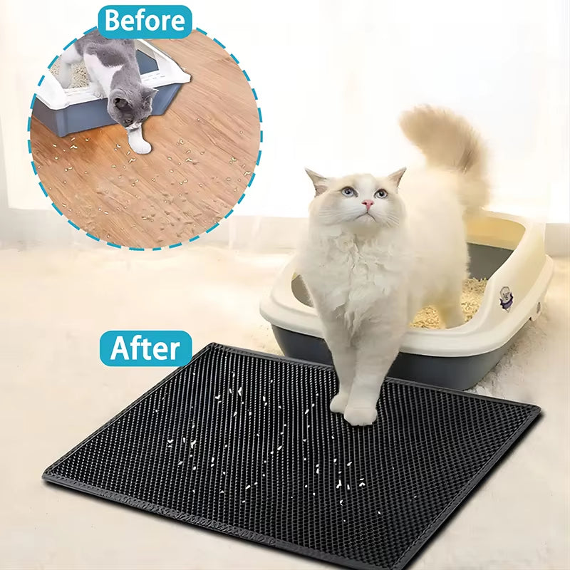 EVA Double Layer Cat Litter Pad Waterproof Non-Slip Sand Basin Filter Kitten Dog Washable Easy Cleaning Pet Accessories