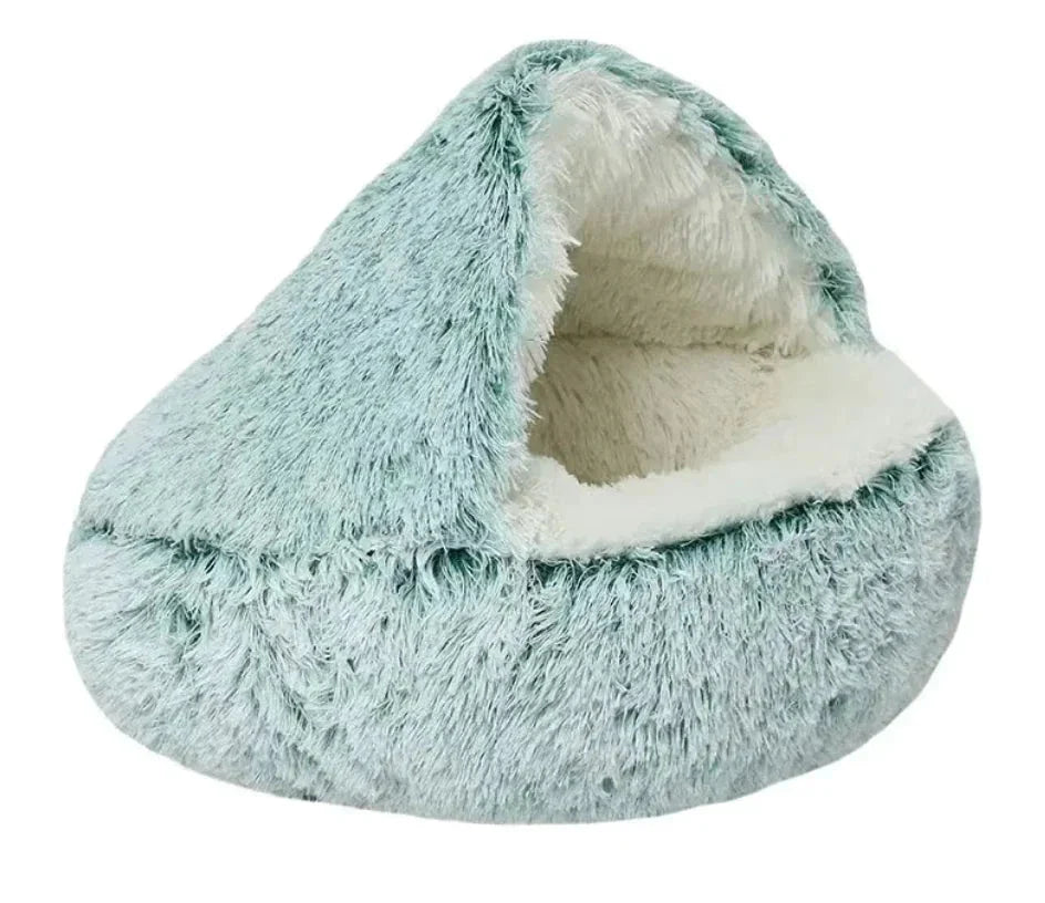 cozy semi closed pet bed designed