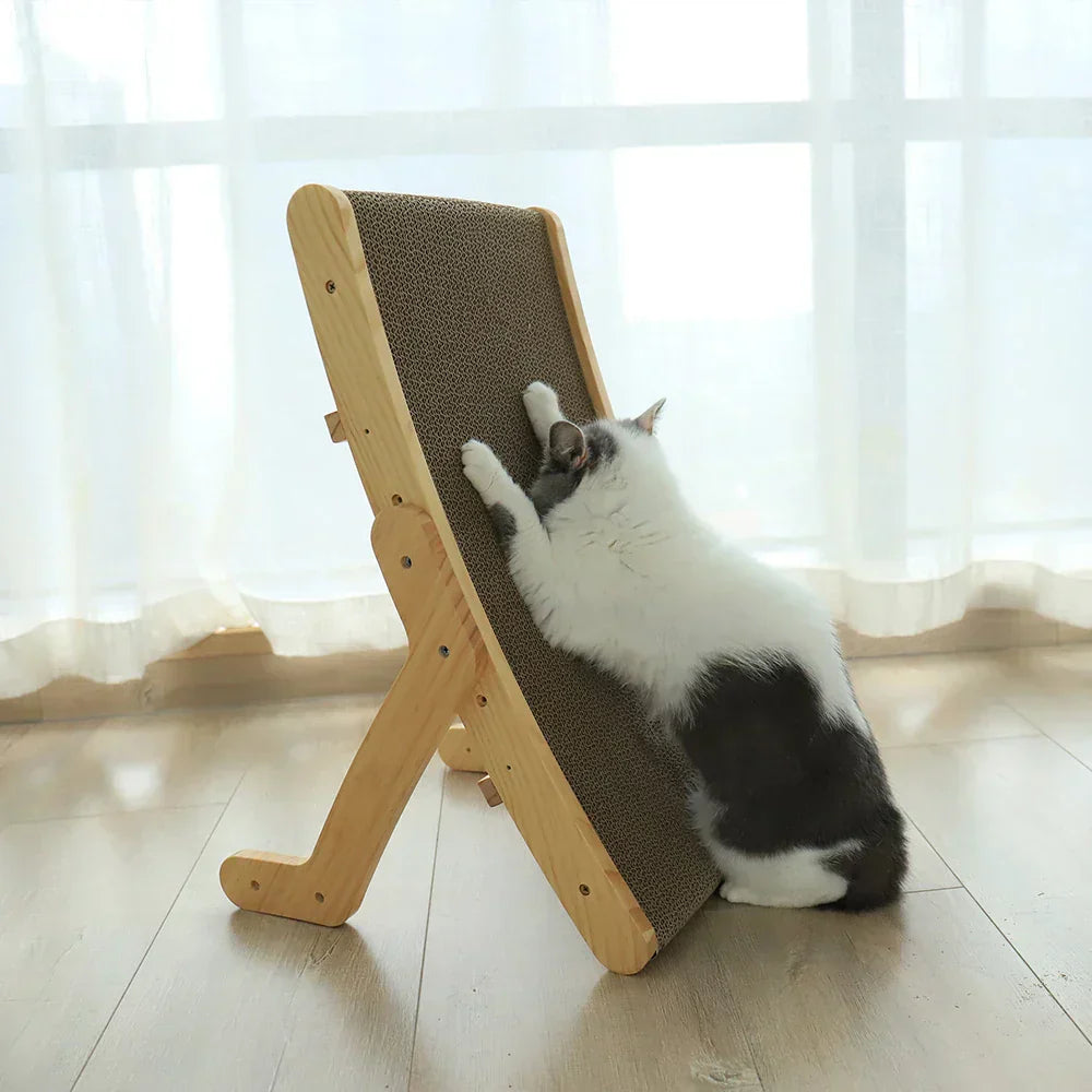 wooden cat scratcher lounge bed designed