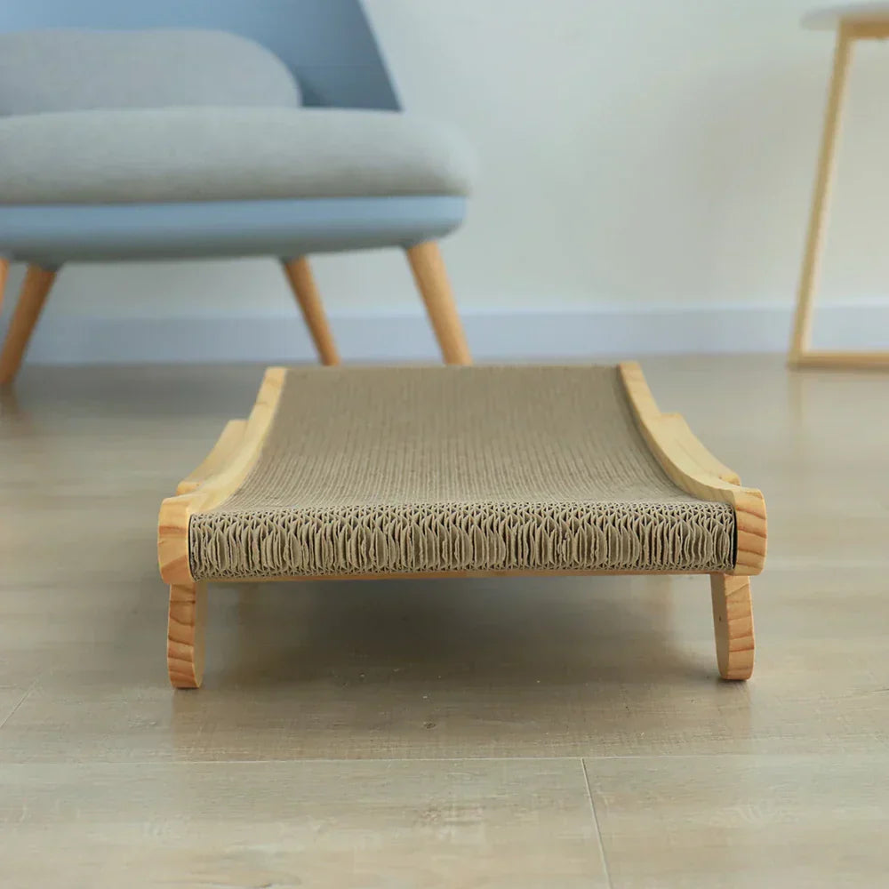 wooden cat scratcher lounge bed designed