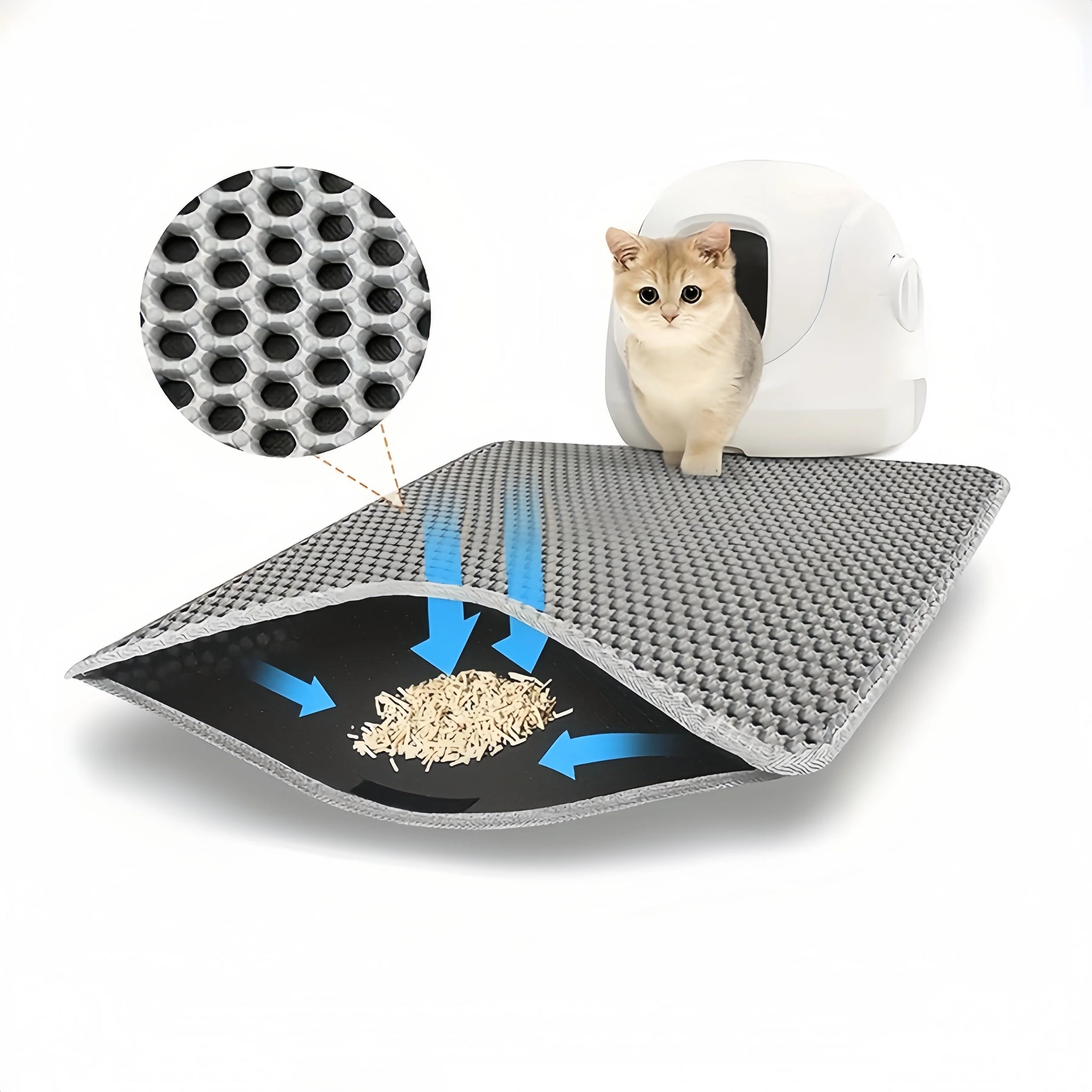 Large EVA Double Layer Cat Litter Pad Waterproof Non-Slip Sand Basin Filter Kitten Dog Washable Easy Cleaning Pet Accessories