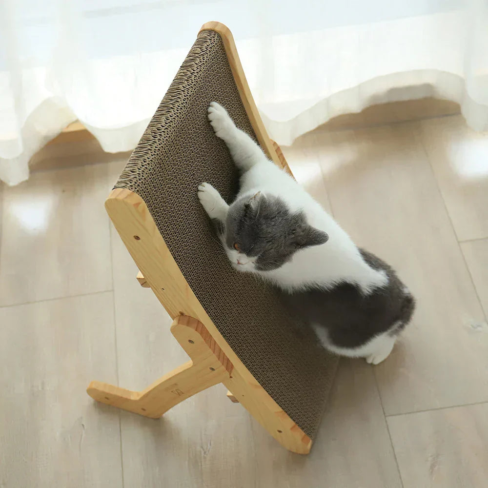 wooden cat scratcher lounge bed designed