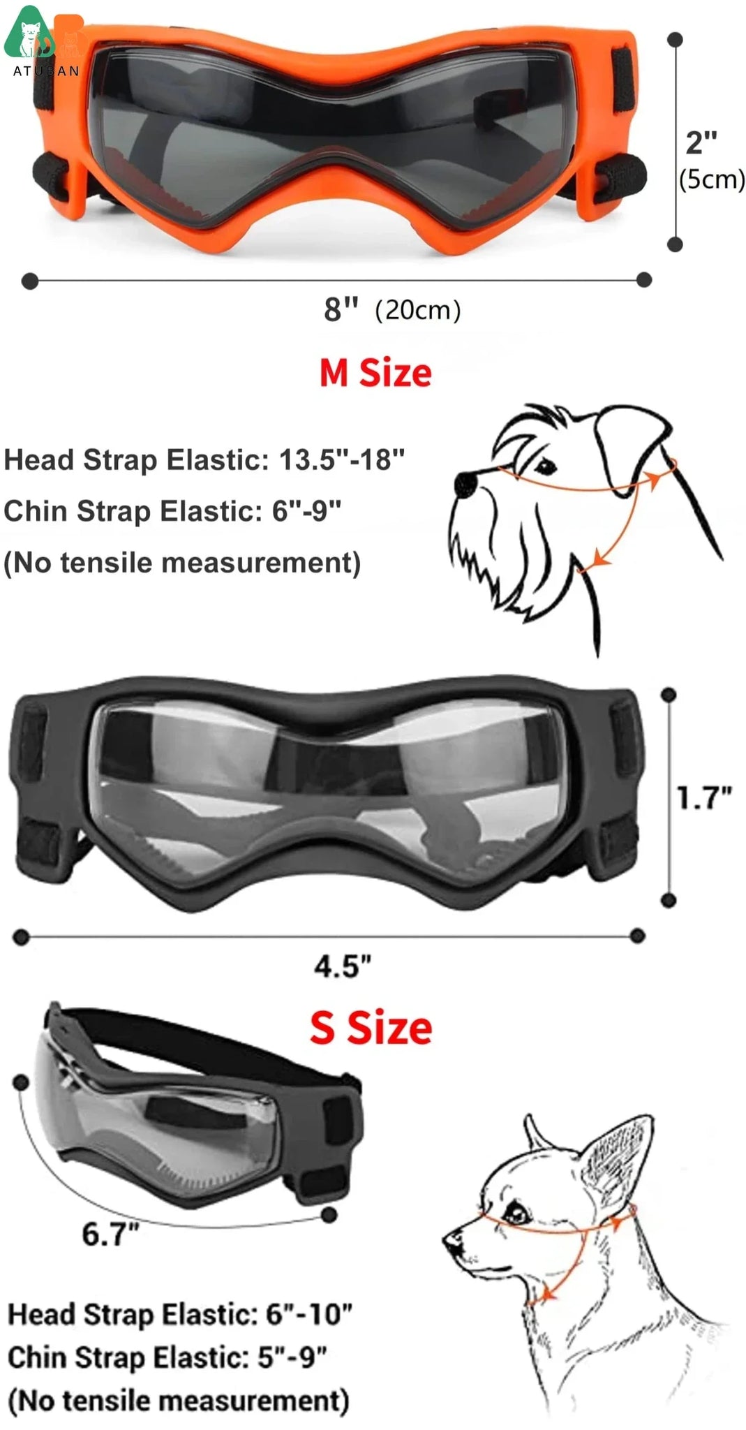 Dog Goggles Small Breed, Dog Sunglasses for Small Breed UV Protection Eyewear for Small Dog Outdoor Riding Driving,Small