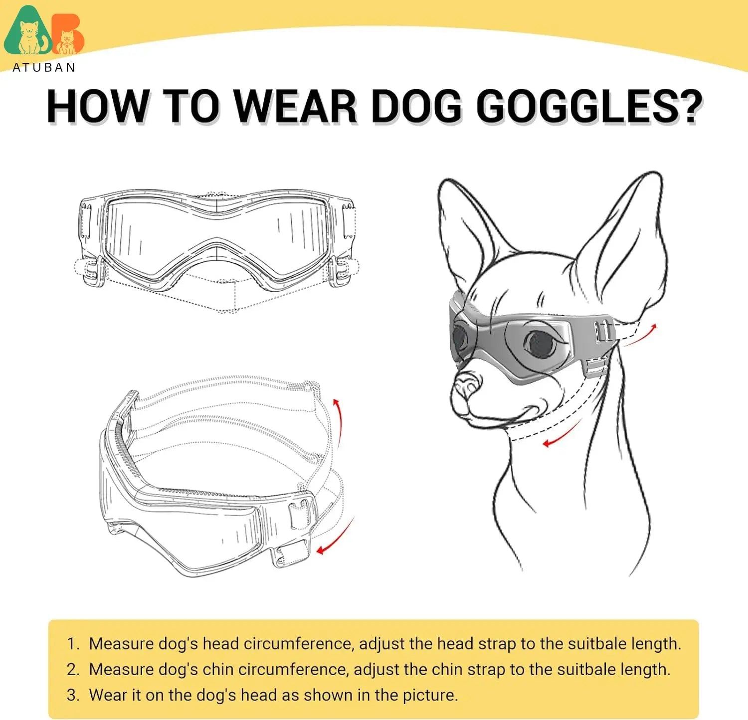 Dog Goggles Small Breed, Dog Sunglasses for Small Breed UV Protection Eyewear for Small Dog Outdoor Riding Driving,Small