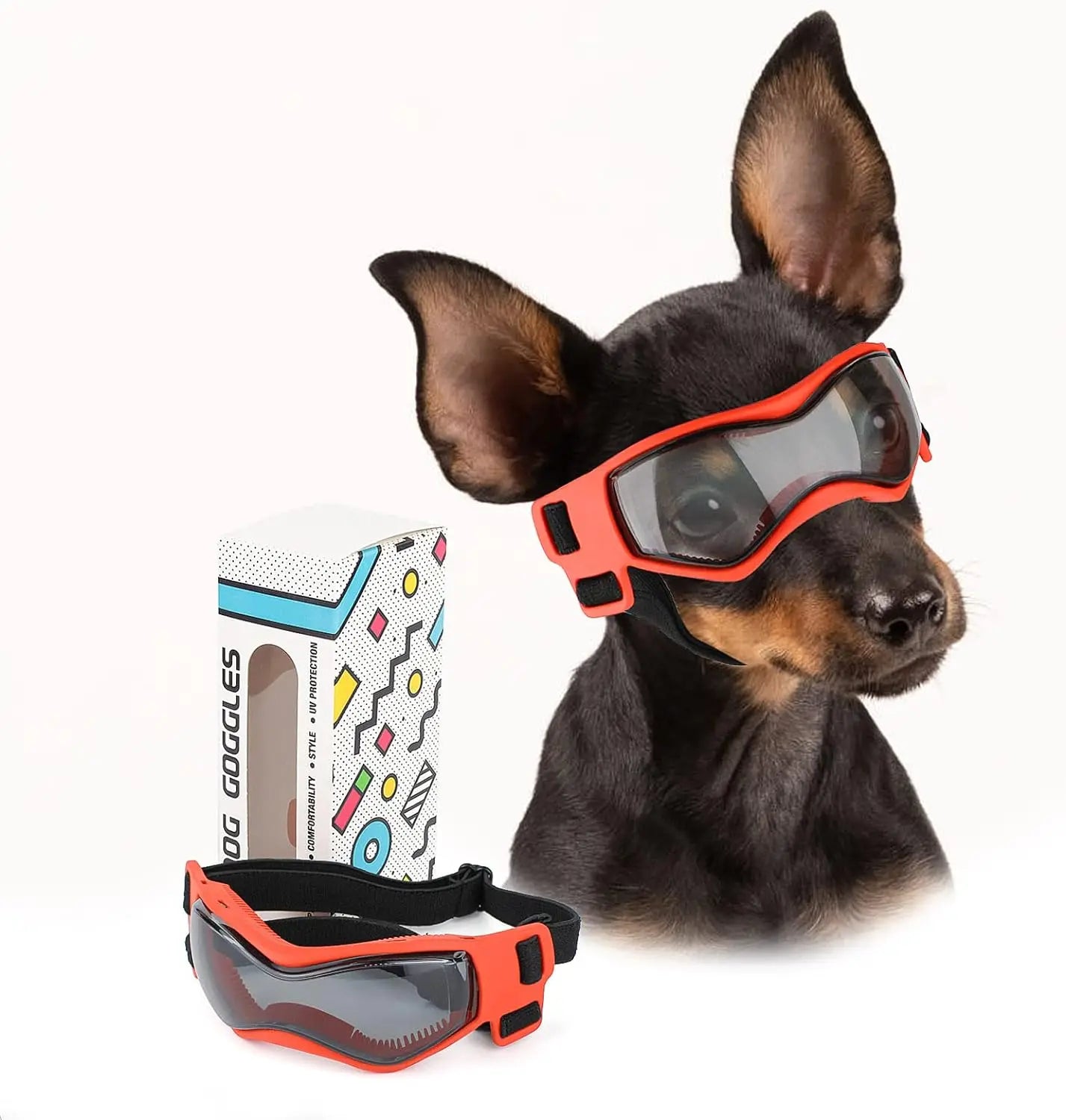 Dog Goggles Small Breed, Dog Sunglasses for Small Breed UV Protection Eyewear for Small Dog Outdoor Riding Driving,Small